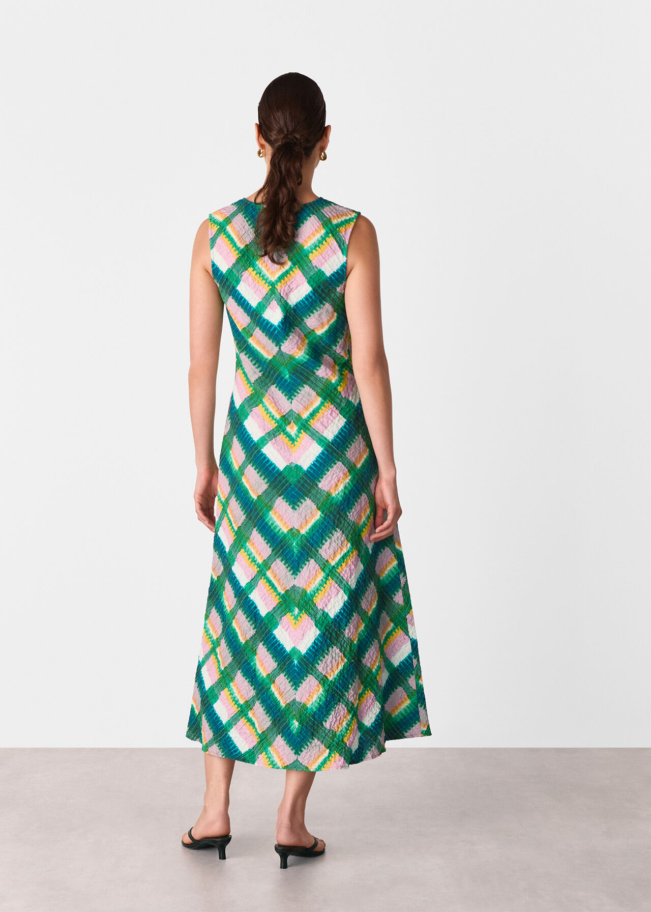 Sleeveless Checked Dress
