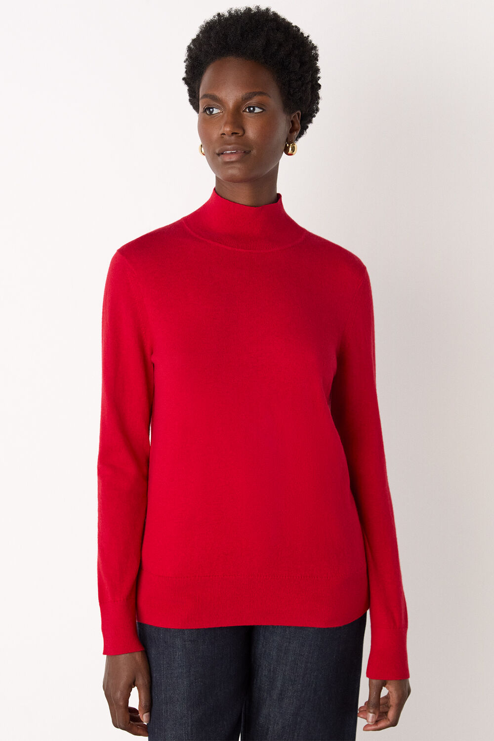 Fine Wool Mix Funnel Neck Knit
