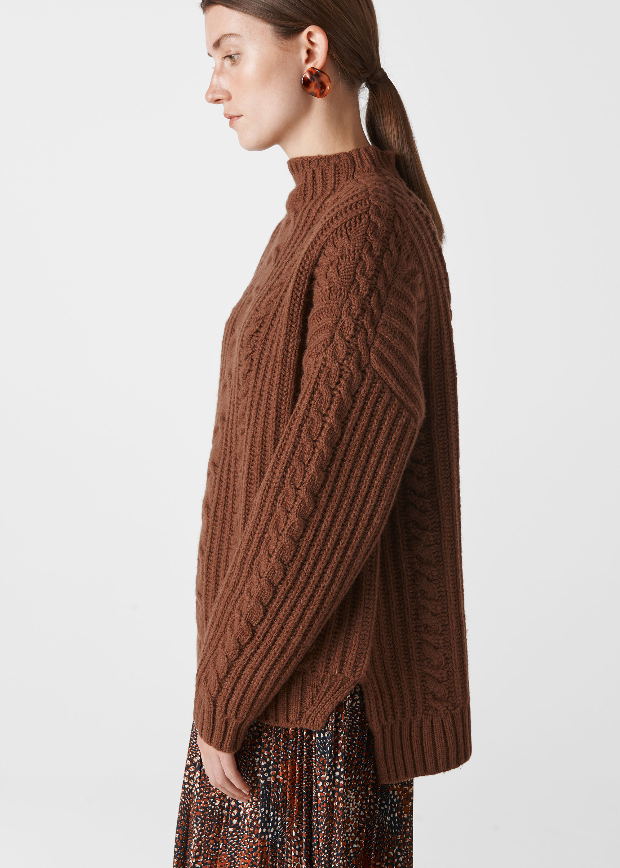 Oversized chunky cable knit sweater top