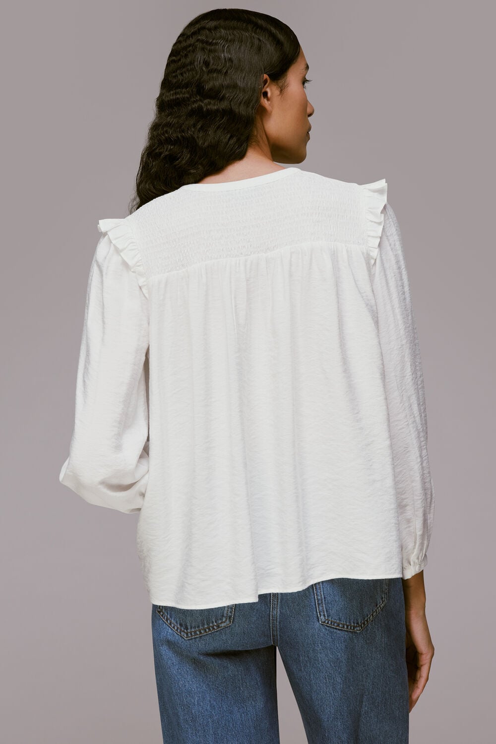 Megan Shirred Detail Top