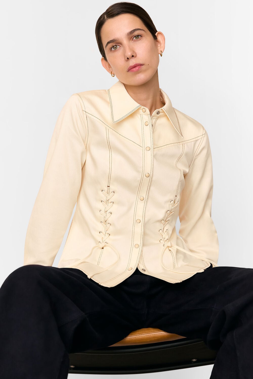 White Addison Lace Detail Shirt