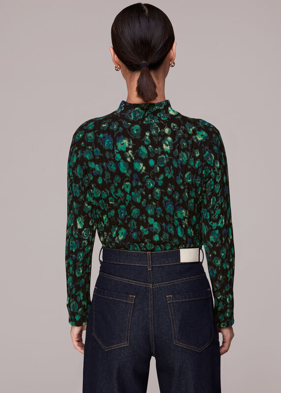 Black Blurred Floral Knit