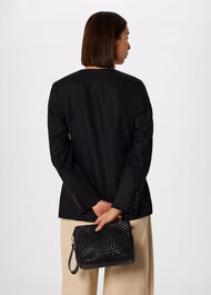 Collarless Linen Blazer