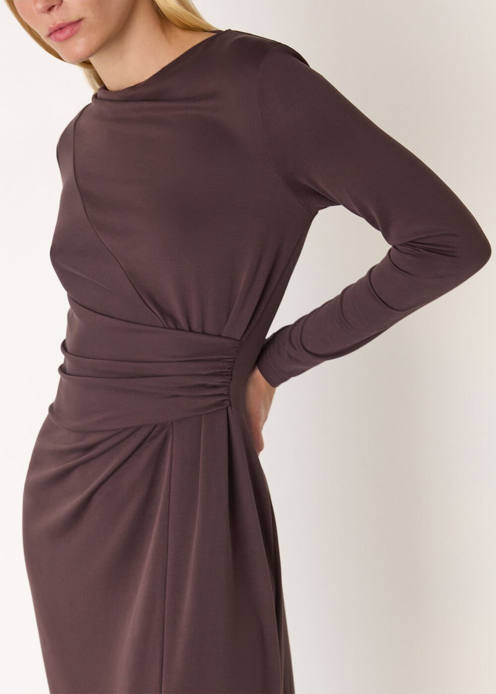 Ruched Detail Midi Dress
