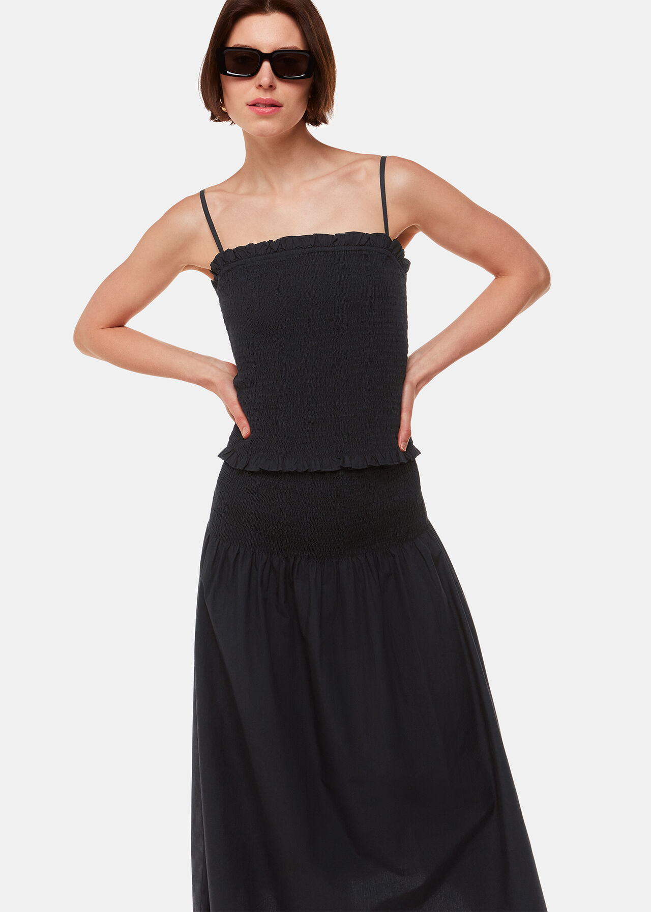 Louisa Smocked Midi Skirt