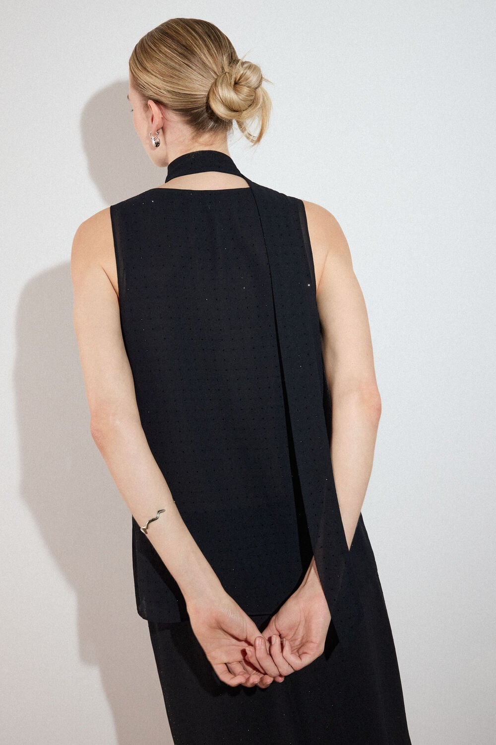 Black Hot Fix Scarf Cami Top