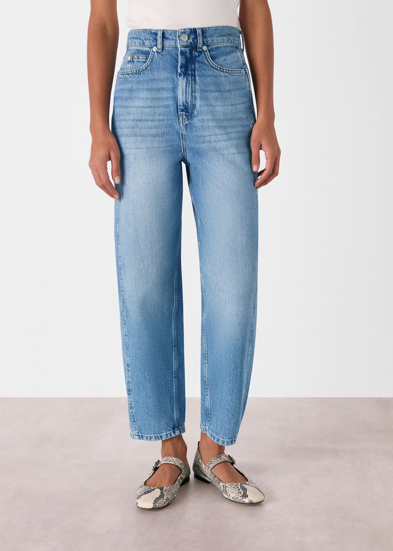 Whistles Authentic Barrel Leg Jean Light Wash Whistles Authentic Barrel Leg Jean Light Wash