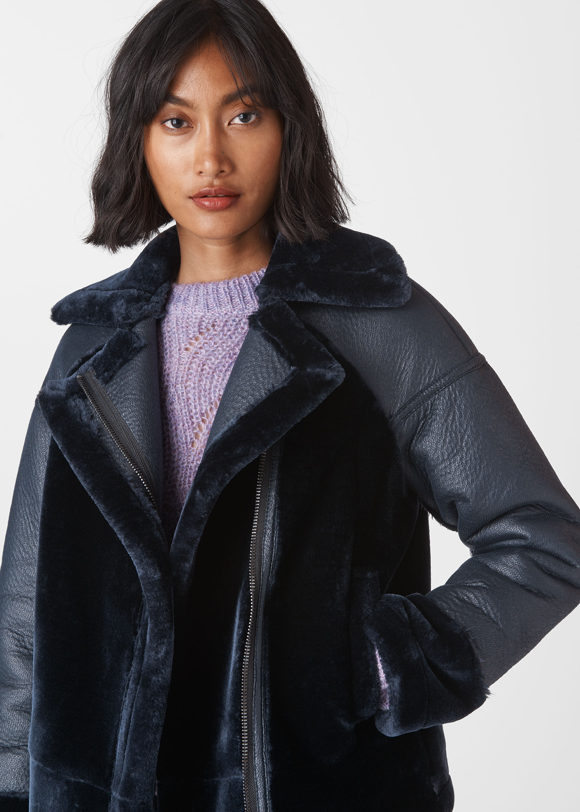 Faux Fur Biker
