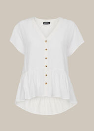 Peplum Button Front Top
