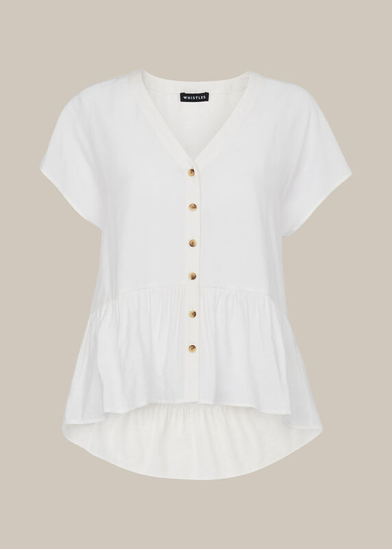Peplum Button Front Top