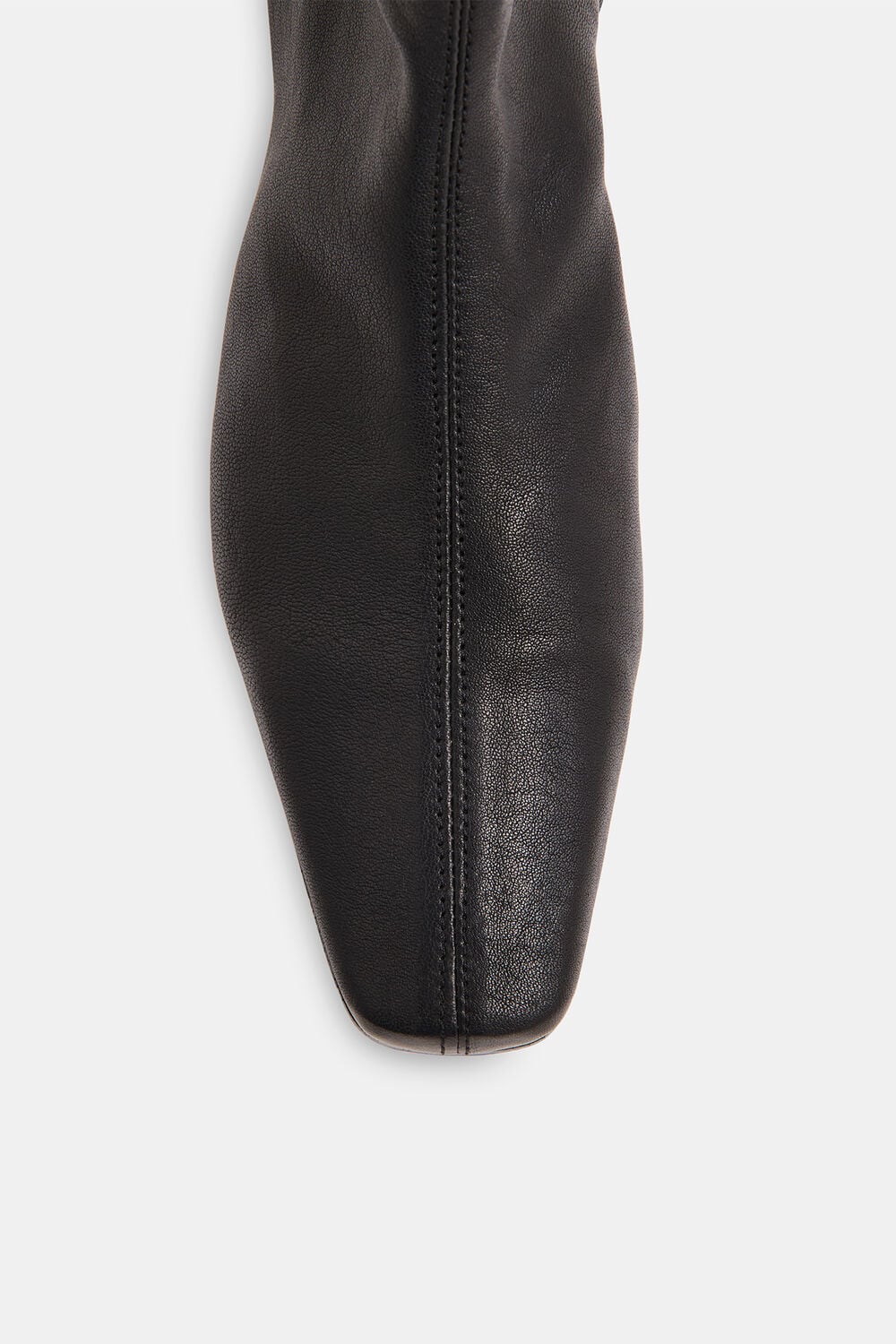 Black Square Toe Flat Sock Boot