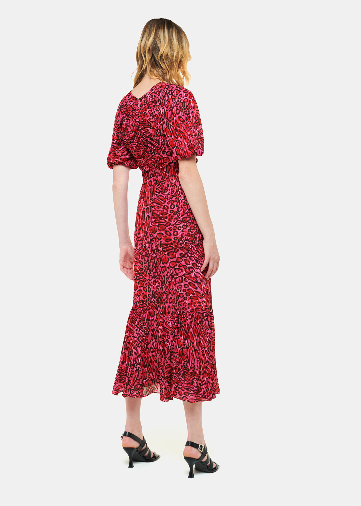 Pink Multi Waving Leopard Midi Dress WHISTLES Whistles UK