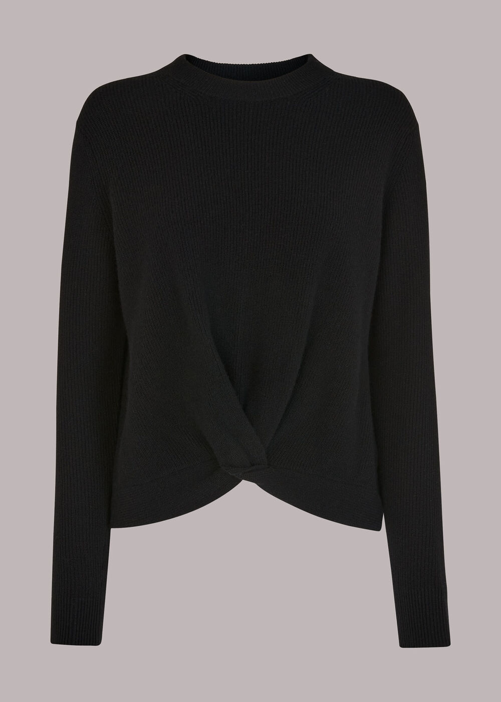 Twist Front Wool Cashmere Knit