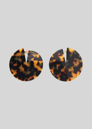 Statement Tort Disc Earring Brown/Multi