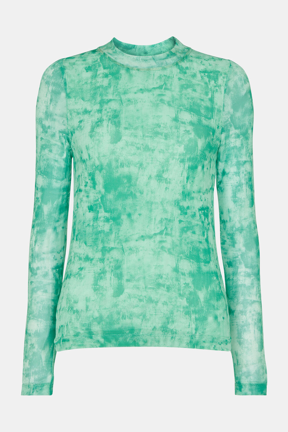 Brushwork Print Mesh Jersey