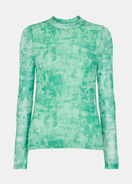 Brushwork Print Mesh Jersey