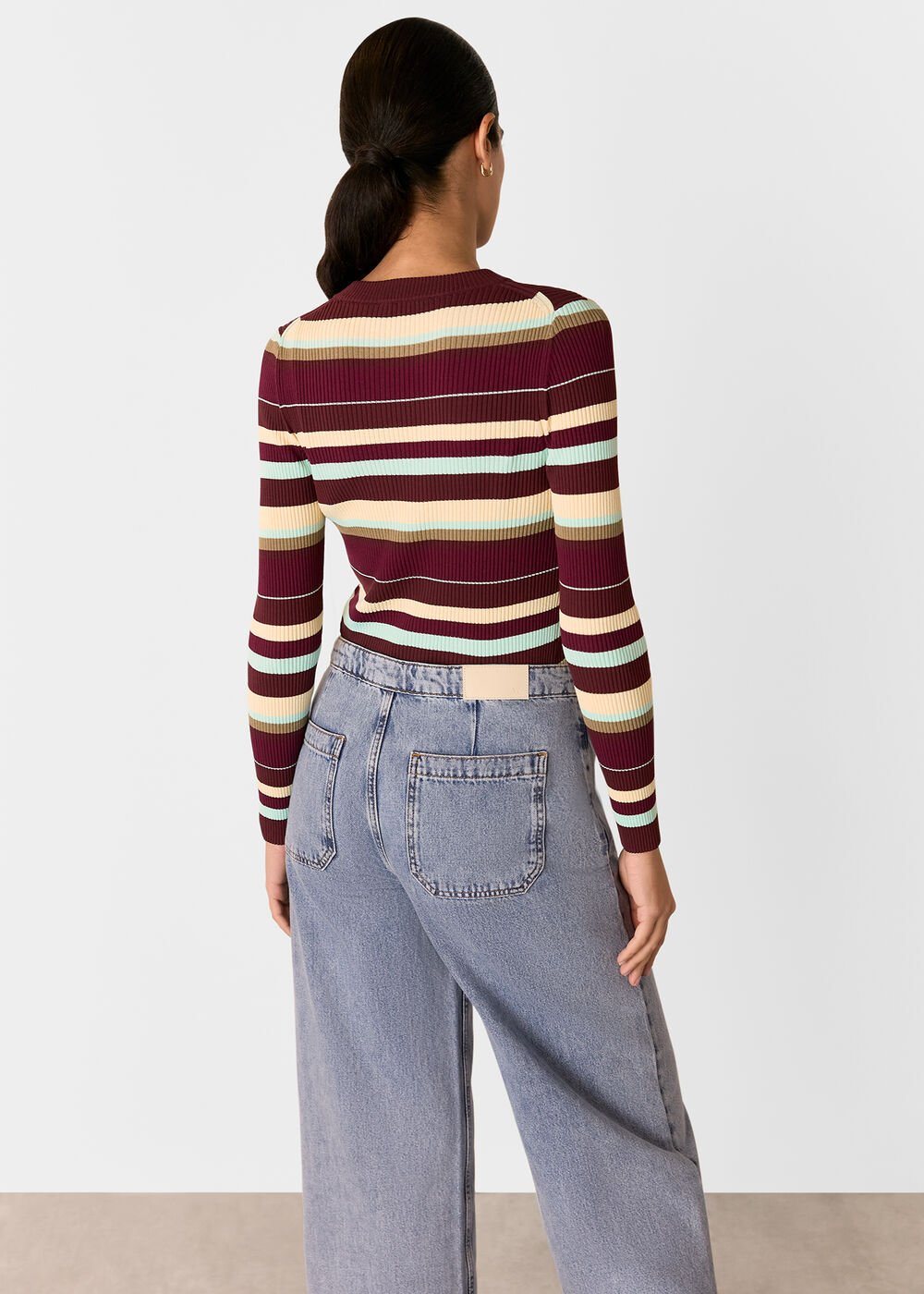 Multi Stripe Crew Neck Knit