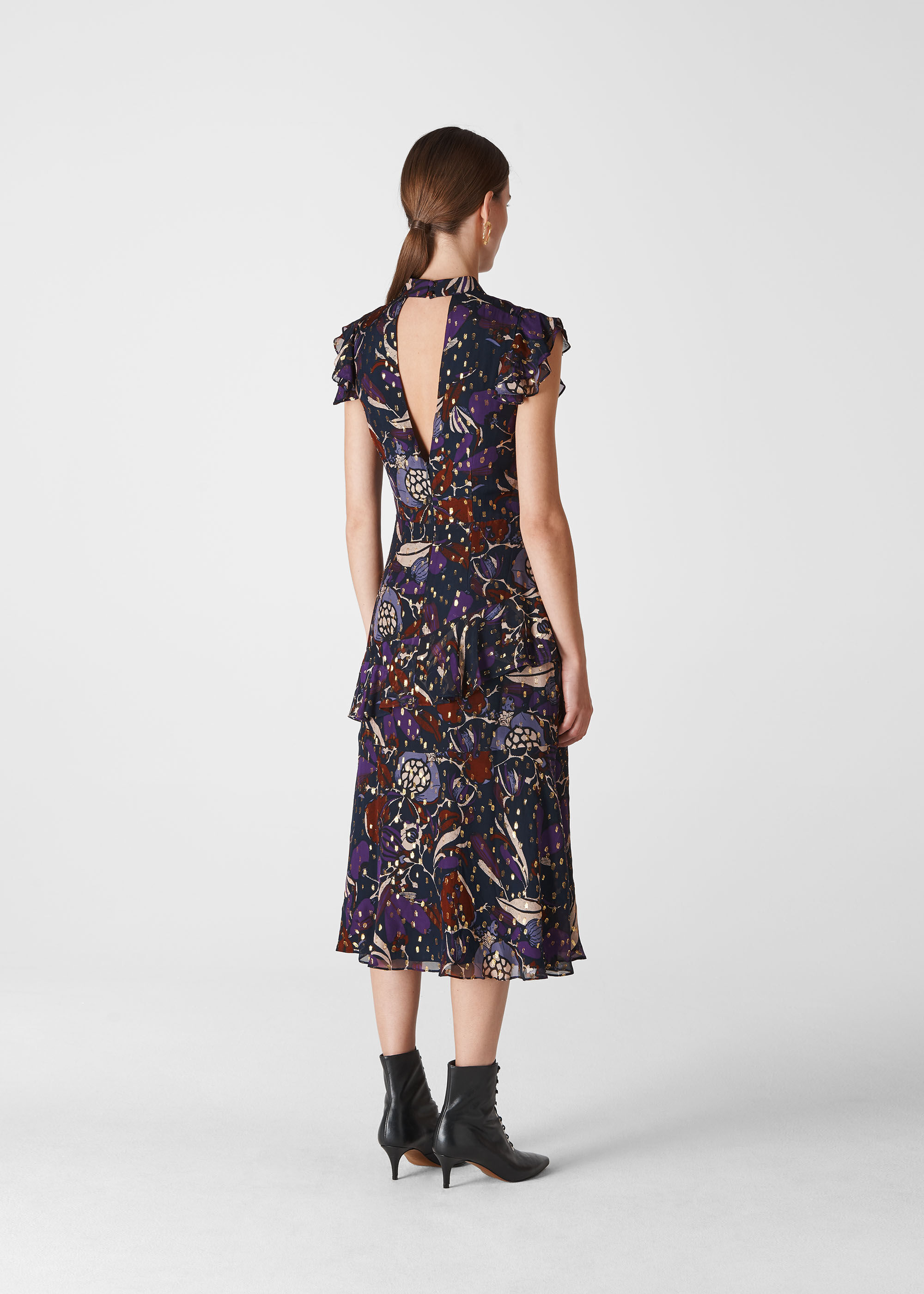 Whistles almond print dobby dress online