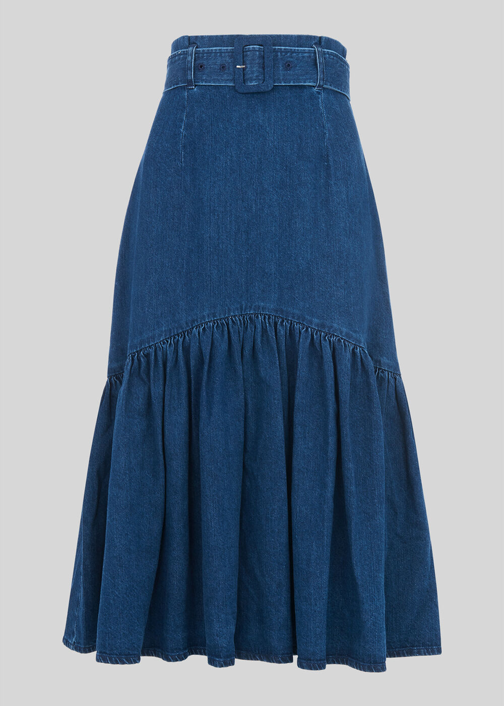 Denim Dropped Waist Skirt