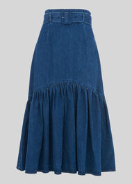 Denim Dropped Waist Skirt