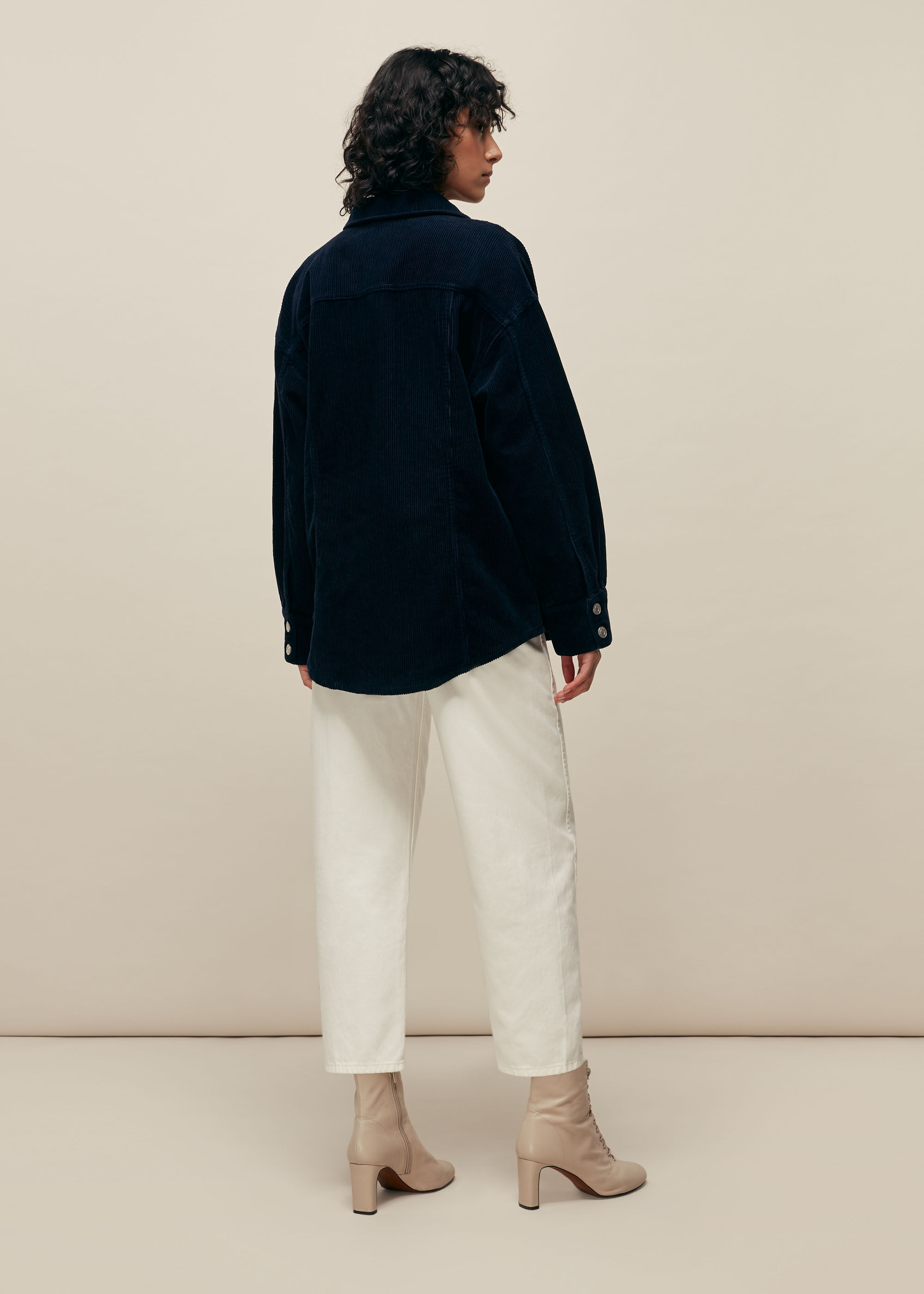 Navy Utility Cord Overshirt Jacket 