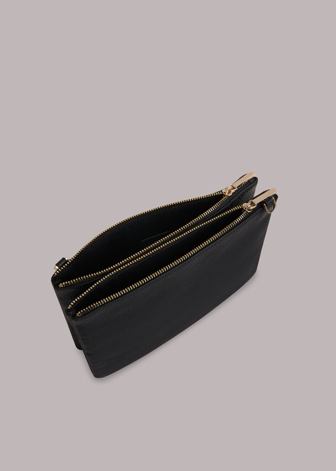 Black Safia Double Zip Chain Bag, WHISTLES