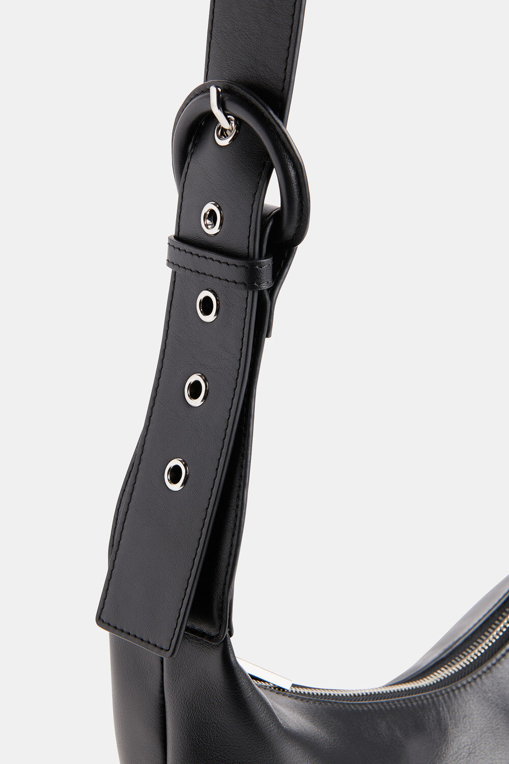 Black Sia Curved Crossbody Bag