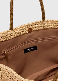 Patchwork Straw Tote Bag