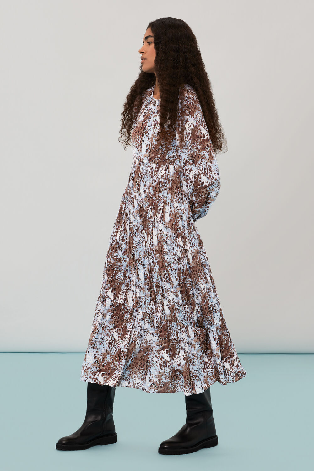 Leio Patch Animal Midi Dress