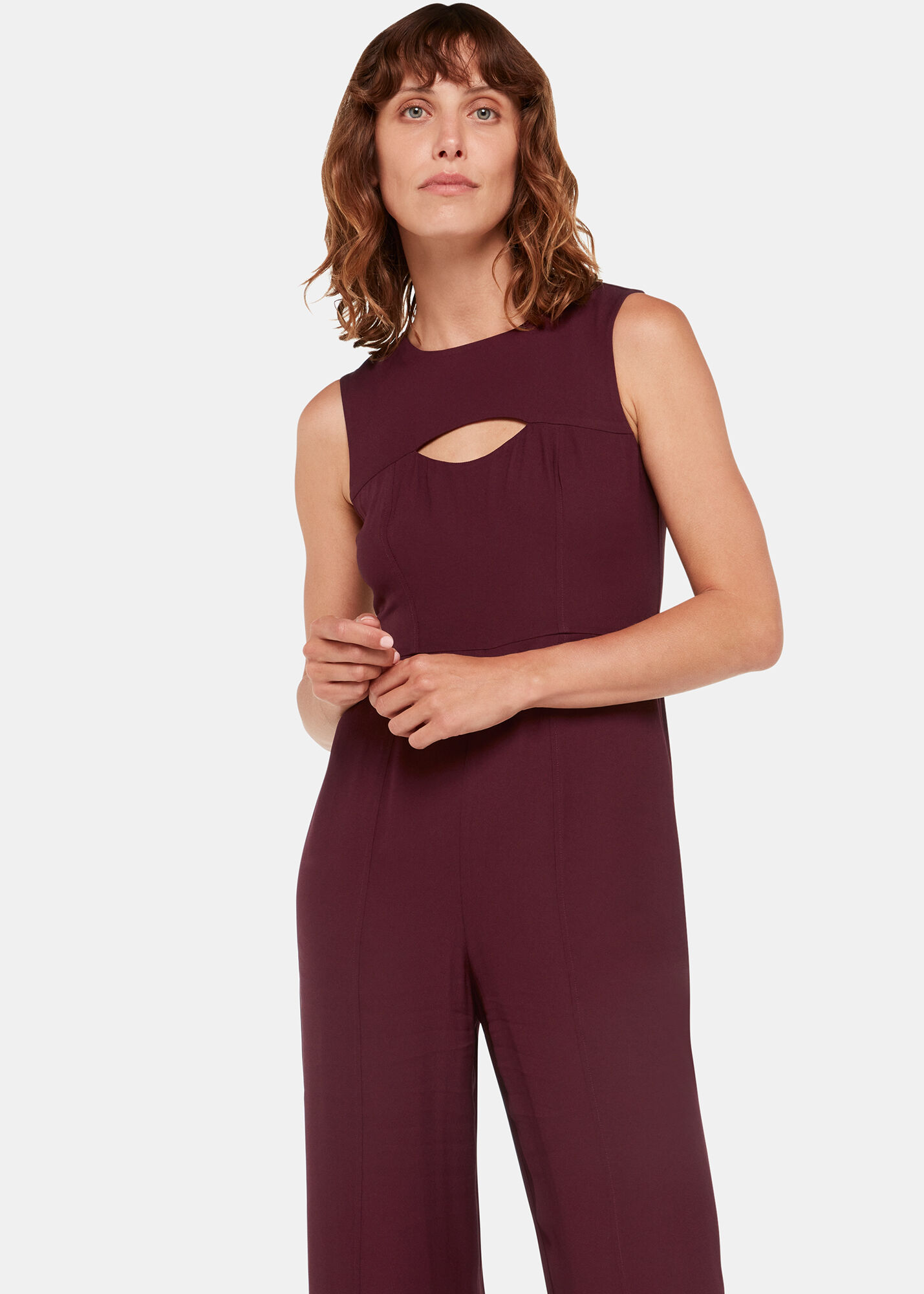 Burgundy Harley Cut Out Jumpsuit WHISTLES Whistles UK — free download