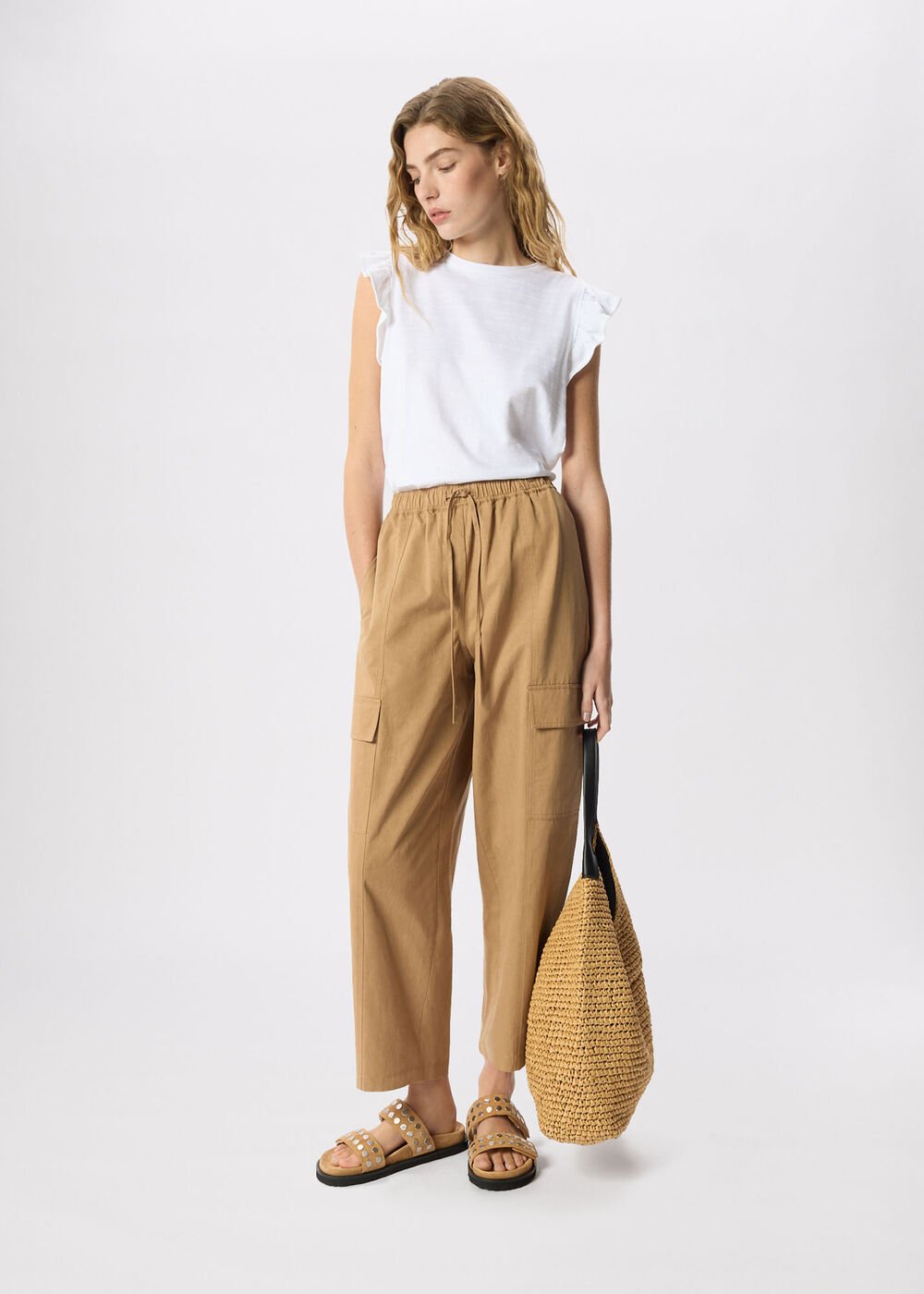 Frill Sleeve Broderie Tee