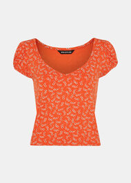 Micro Floral Sweetheart Top