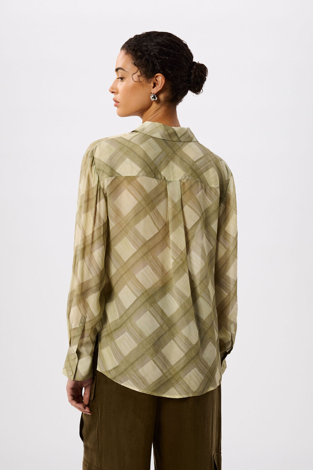 Green Check Sheer Shirt
