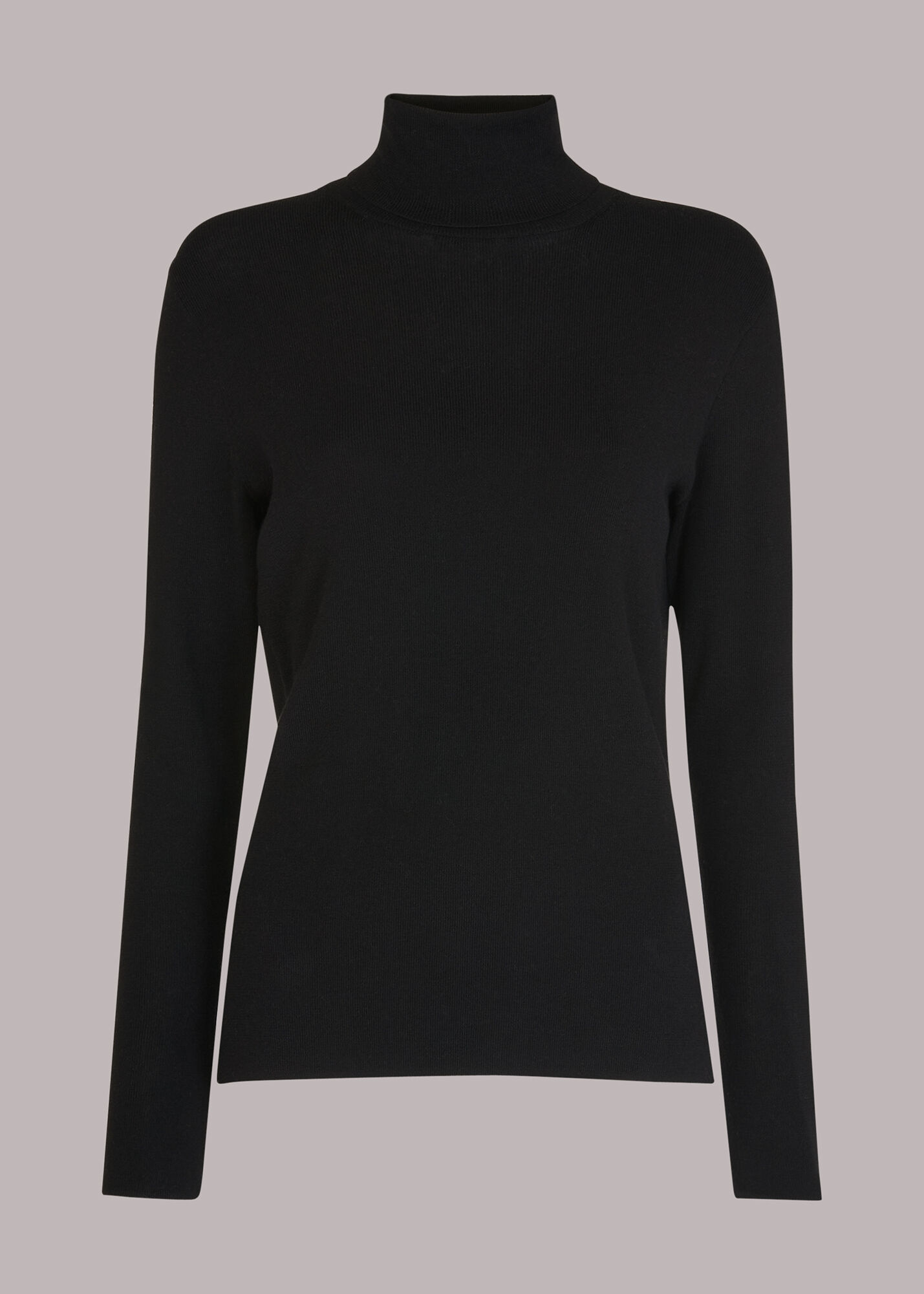 Black knit polo neck hot sale