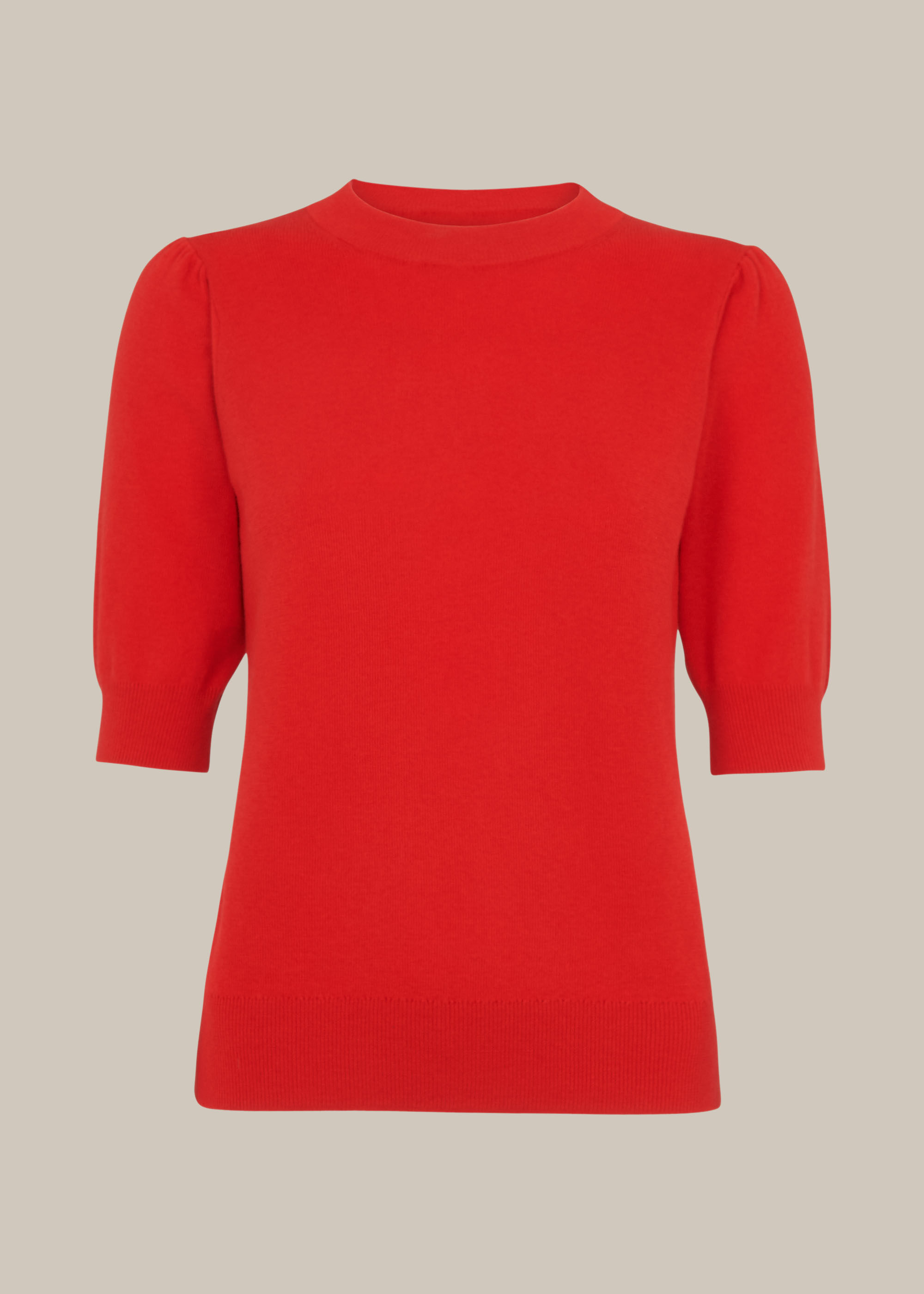 Red Puff Short Sleeve Knit