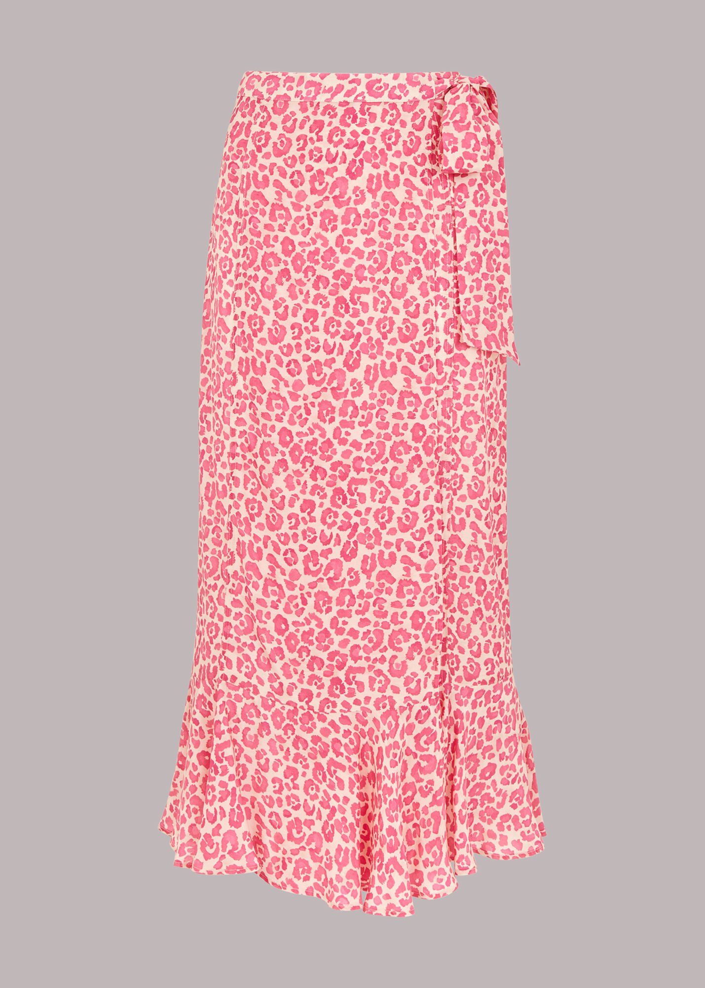 Pink leopard print wrap skirt hotsell