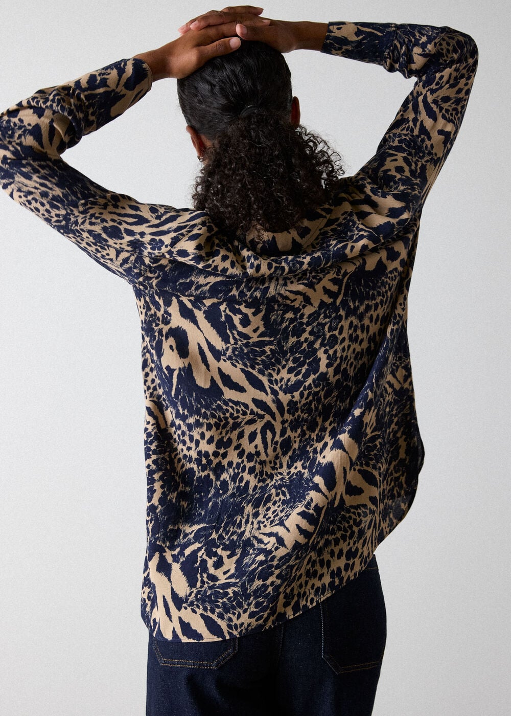 Patchwork Leopard Print Shirt