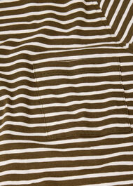 Stripe Crew Neck Pocket Top