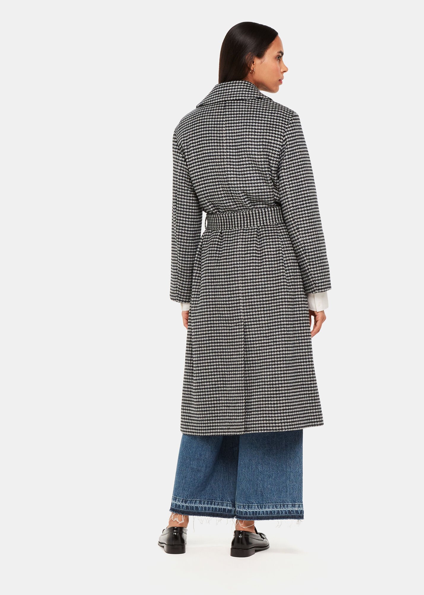 Houndstooth sales wrap coat