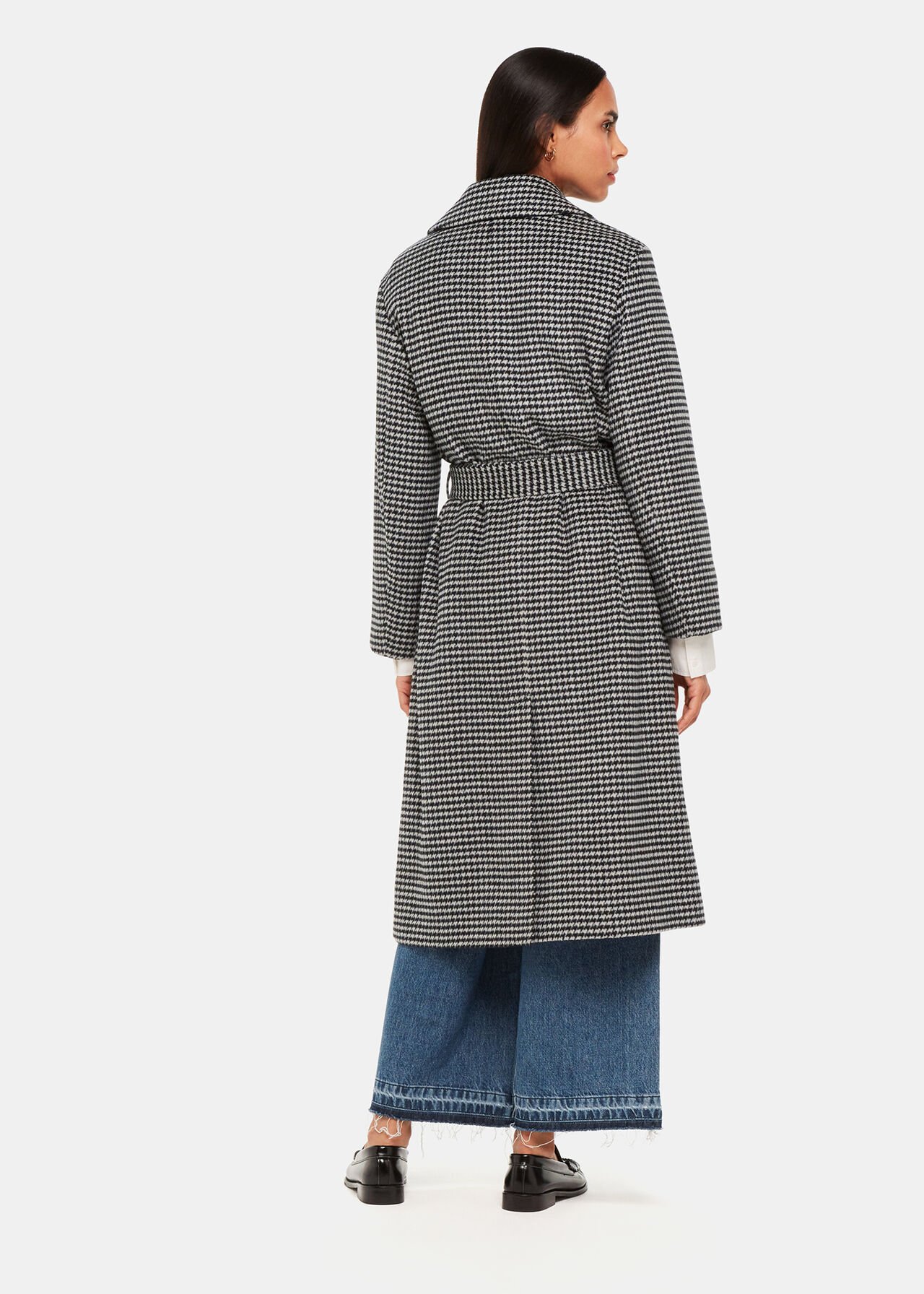 Celia Houndstooth Wrap Coat