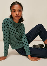 Flocked Spot Sweatshirt