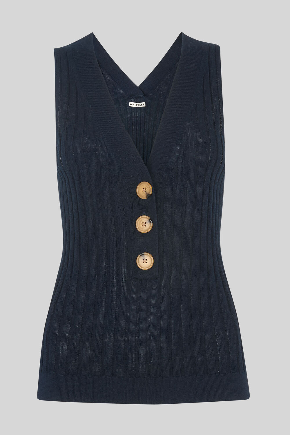 Button Detail Vest Knit Navy