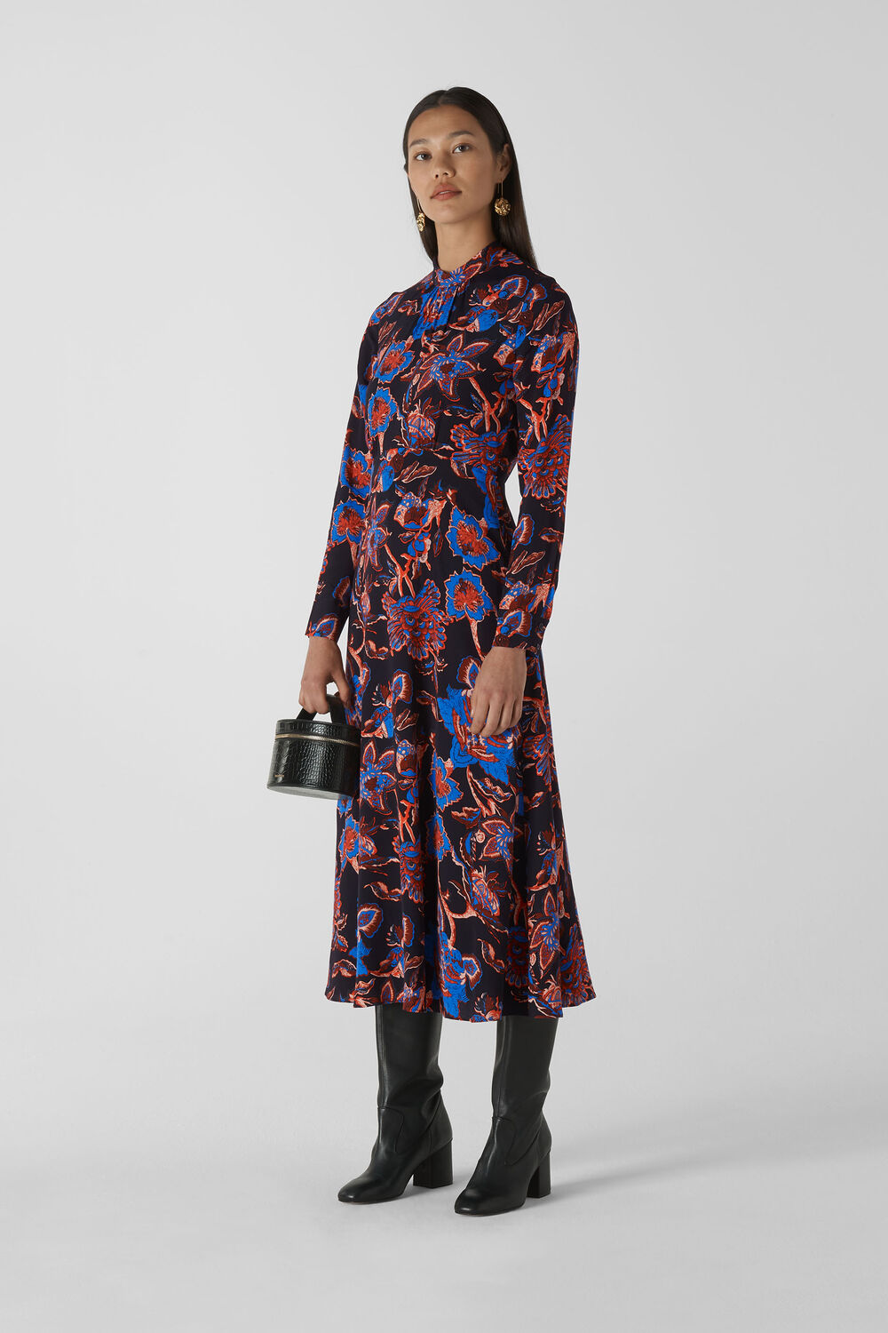 Ruby Trailing Bloom Dress Black/Multi