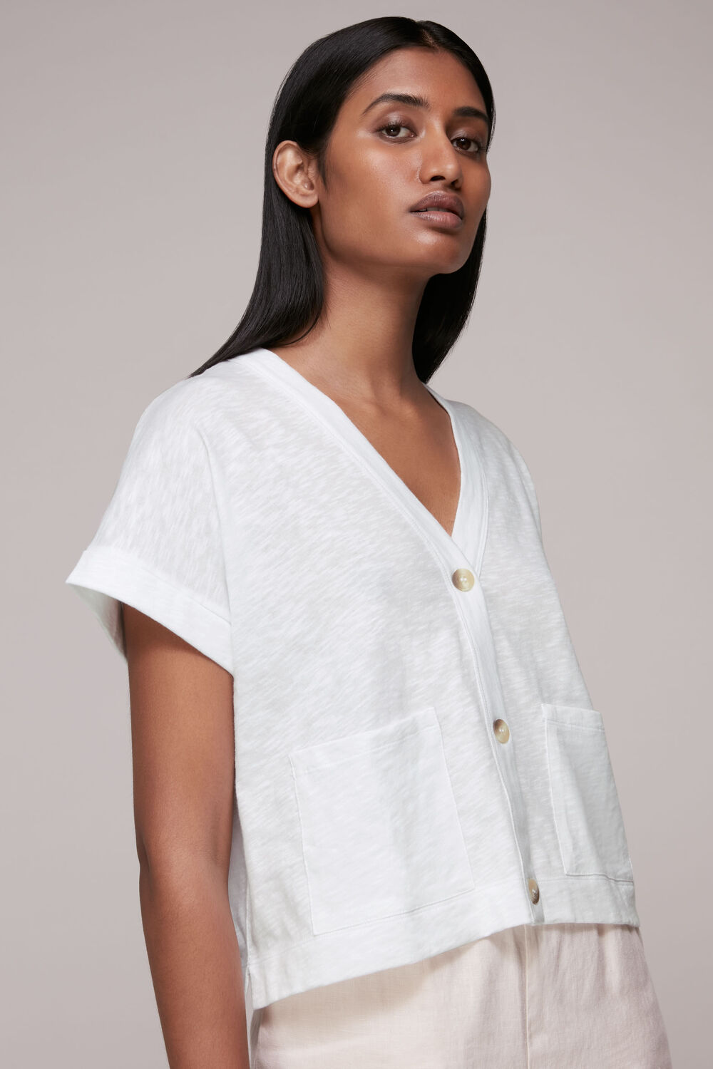Jersey Button Through TShirt
