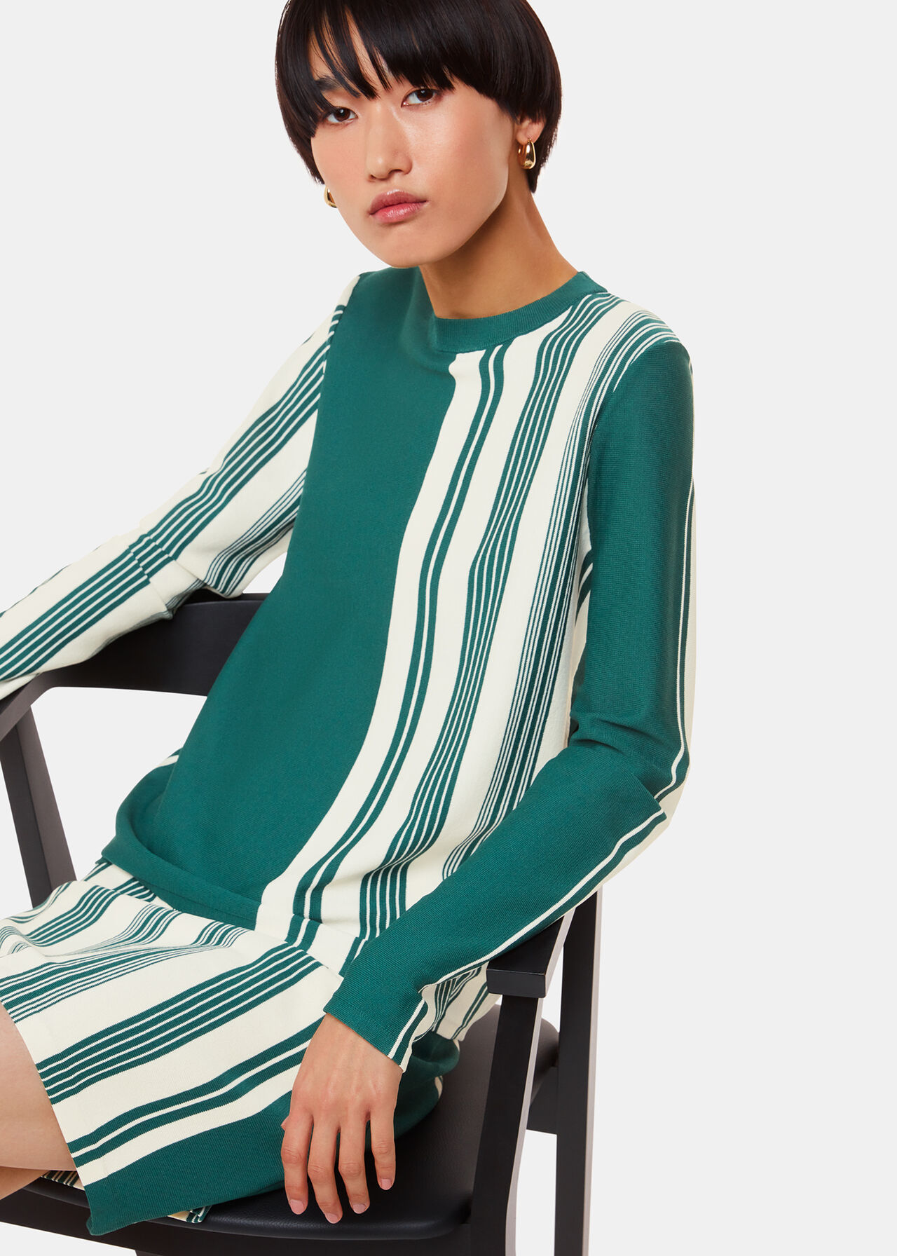 Vertical Stripe Knitted Skirt