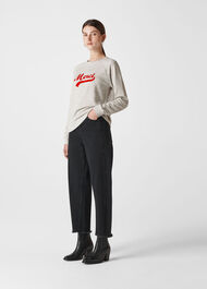 Merci Embroidered Sweatshirt Grey Marl