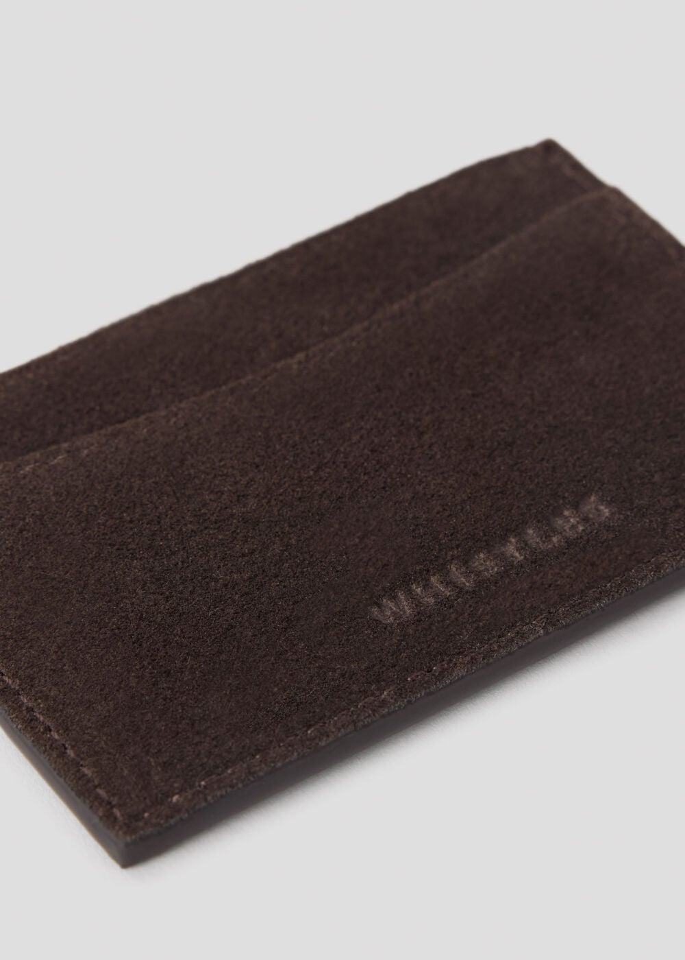 Chocolate Suede Card Holder