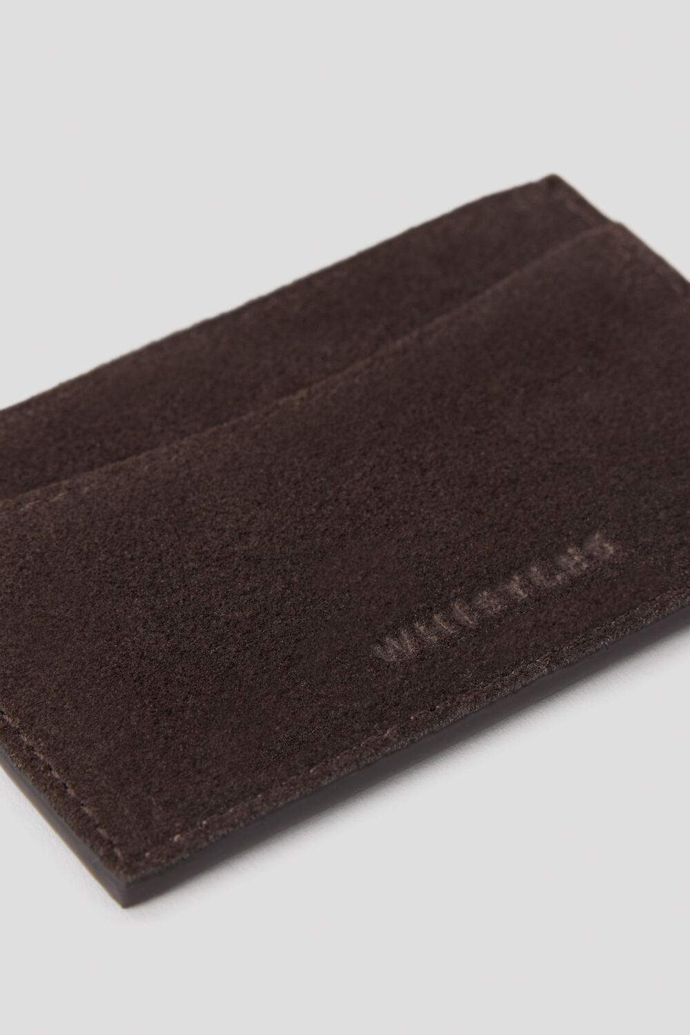 Chocolate Suede Card Holder