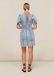Acid Wash Tie Denim Dress