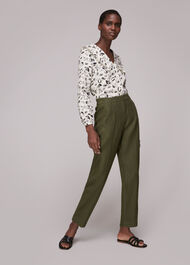 Linen Barrel Leg Trouser